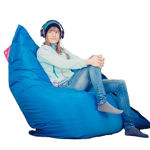 XXL Sitzsack QSack Outdoorer mit deutscher Qualitätsfüllung, 140 x 180 cm (blau)