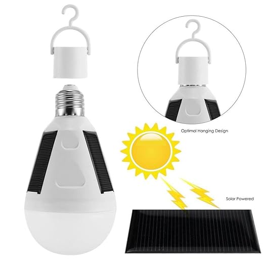 Gaddrt LED Solar Glühbirne 7W E27 86-265V Zelt Camping Angeln Solar Lampe Wiederaufladbare
