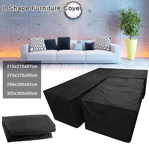 Cartey L Shape Furniture Cover Waterproof Rattan Garden Furniture Covers Dustproof Rectangular Outdoor Dining Patio Set