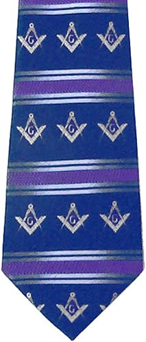 Amazon Co Jp フリーメイソンのネクタイ ブルーポリエステルロングネクタイwithホワイトフリーメイソンシンボルとストライプパターン設計masonic Clothing Withコンパスと正方形 服 ファッション小物
