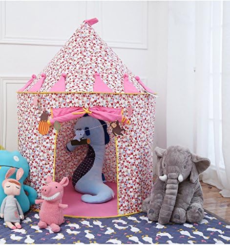 LOISLEILA Cotton Princess Castle Tent Kids Playhouse Play Tent for Girl & Boys Indoor (Pink)