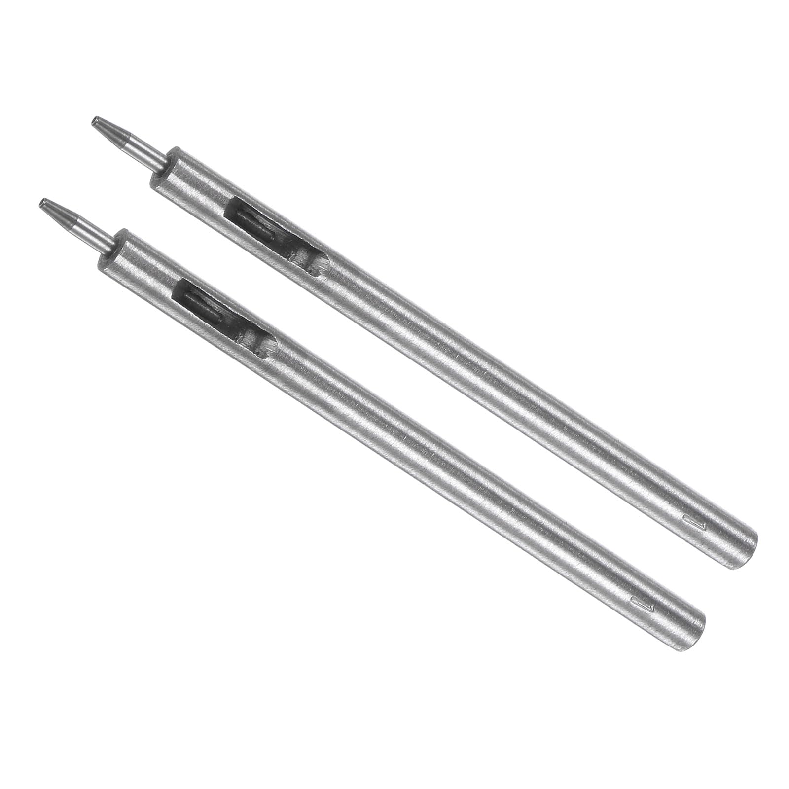 CoCud Leather Hole Punch, 1mm Button Dia. 6mm Shank, Steel Round Punch Snap Rivet Setter - (Applications: for Leathercraft DIY Clothing Fabric), 2-Pieces