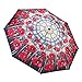 Galleria-Stained Glass Poppies Auto-Open/Close Large Portable Rain Folding Umbrella