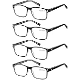 EYECEDAR 4-Pack Reading Glasses for Men Blue Light Blocking Readers for Men Women Adjustable Metal Spring Hinges Eyeglasses 1.50
