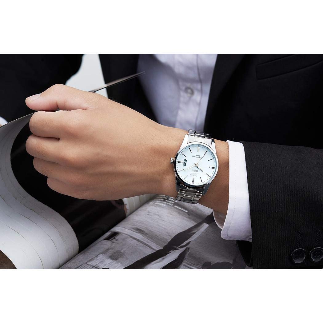 Zimrio Orologio da Uomo al Quarzo con Cinturino in Acciaio Orologi da Polso