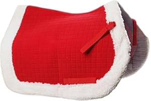 Ergonomic Christmas Horse Saddle Pad, Red, Non-Slip, Extra Thick for Maximum Support, Saddle Pad, Western