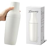 Kitessensu Hybrid Cocktail Shaker | Vacuum Insulated Stainless Steel Martini Shaker with Double Wall Martini Cup | Integrated Measuring System | Tumbler Lid & Cocktail Recipes Included | Cream