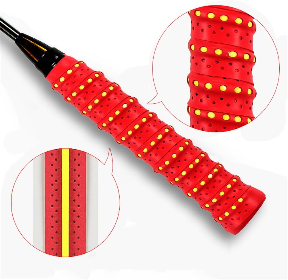Racket Grip, Anti Slip Perforated Tennis Overgrip Tape for Racquetball Grip Squash Racquet Badminton Racket Bike Bar