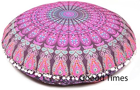 Goood Times Pink Throw Decorative Floor Pillow Cushion Cover Mandala - 32"