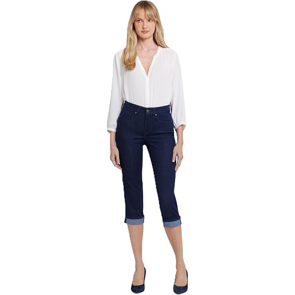 NYDJ Women's Thigh Shaper Crop Capri Jeans - Pull-On Denim With Tummy Control