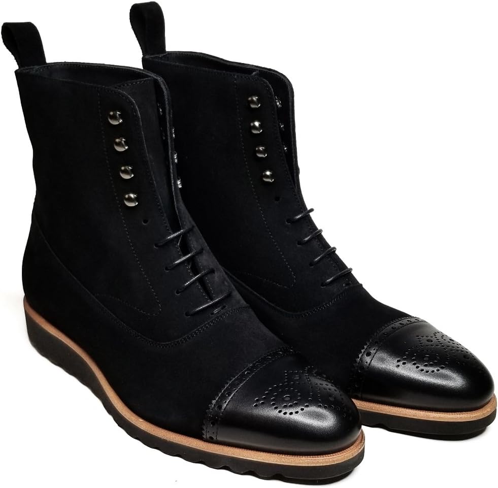 Southern Gents Logan Captoe Boots (12, Triple Black + Caramel)