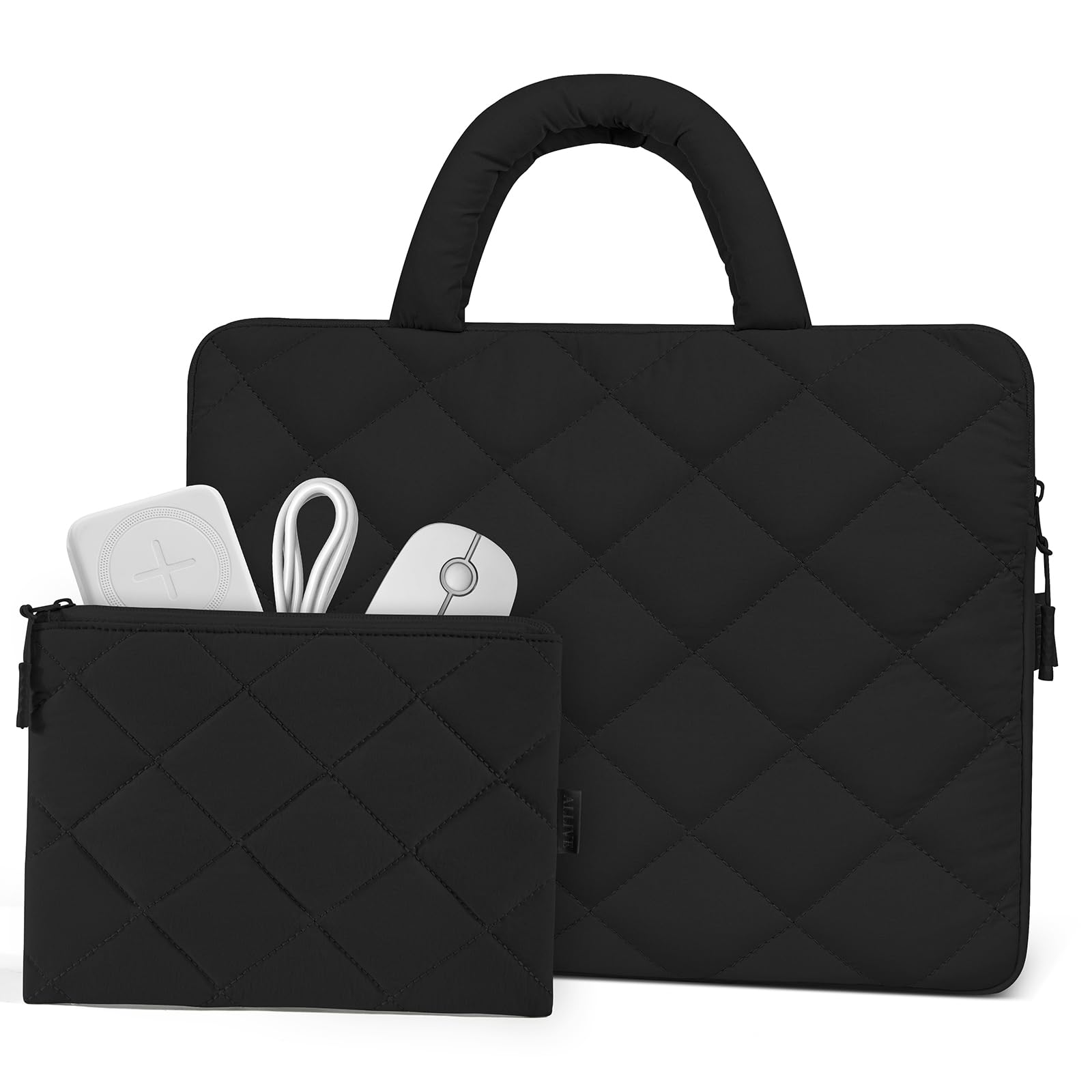 Photo 1 of Allive Puffy Laptop Sleeve 13-14 Inch - Shockproof Laptop Case with Handle, Accessories Case – Fits MacBook Pro 16 Inch,15.6 Inch HP