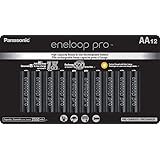 Panasonic BK-3HCCA12FA eneloop Pro AA High Capacity Ni-MH Pre-Charged Rechargeable Batteries, 12 Pack