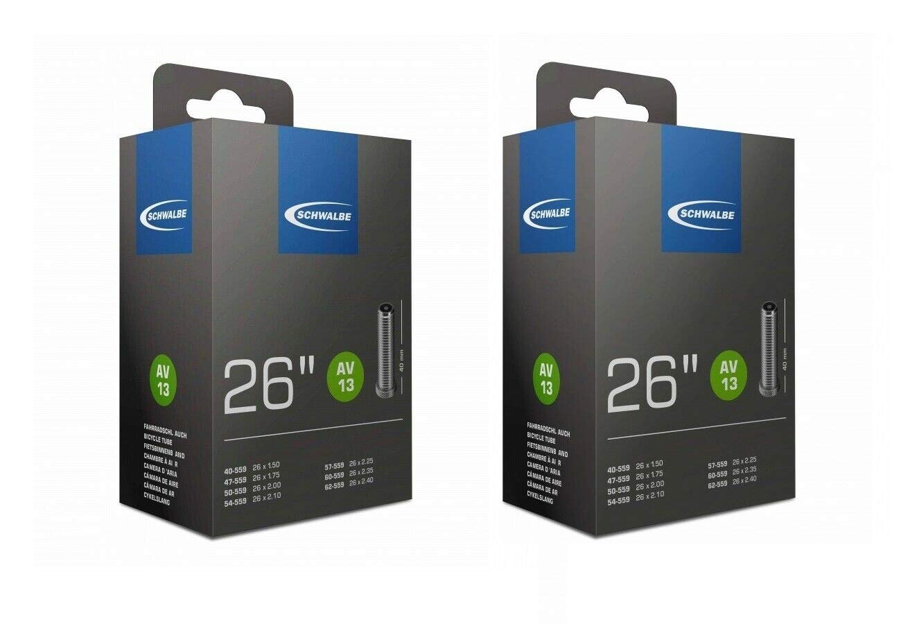 2 x Schwalbe 26" Mountain Bike Inner Tubes 26x1.5 With Schrader / Car Valves