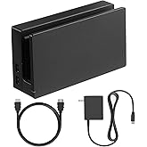 TV Dock Station for Switch,3 in 1 Replacement TV Base Docking Station Set with Original IC Module,AC Charger,High Speed HDMI Cable Accessories for Switch Console