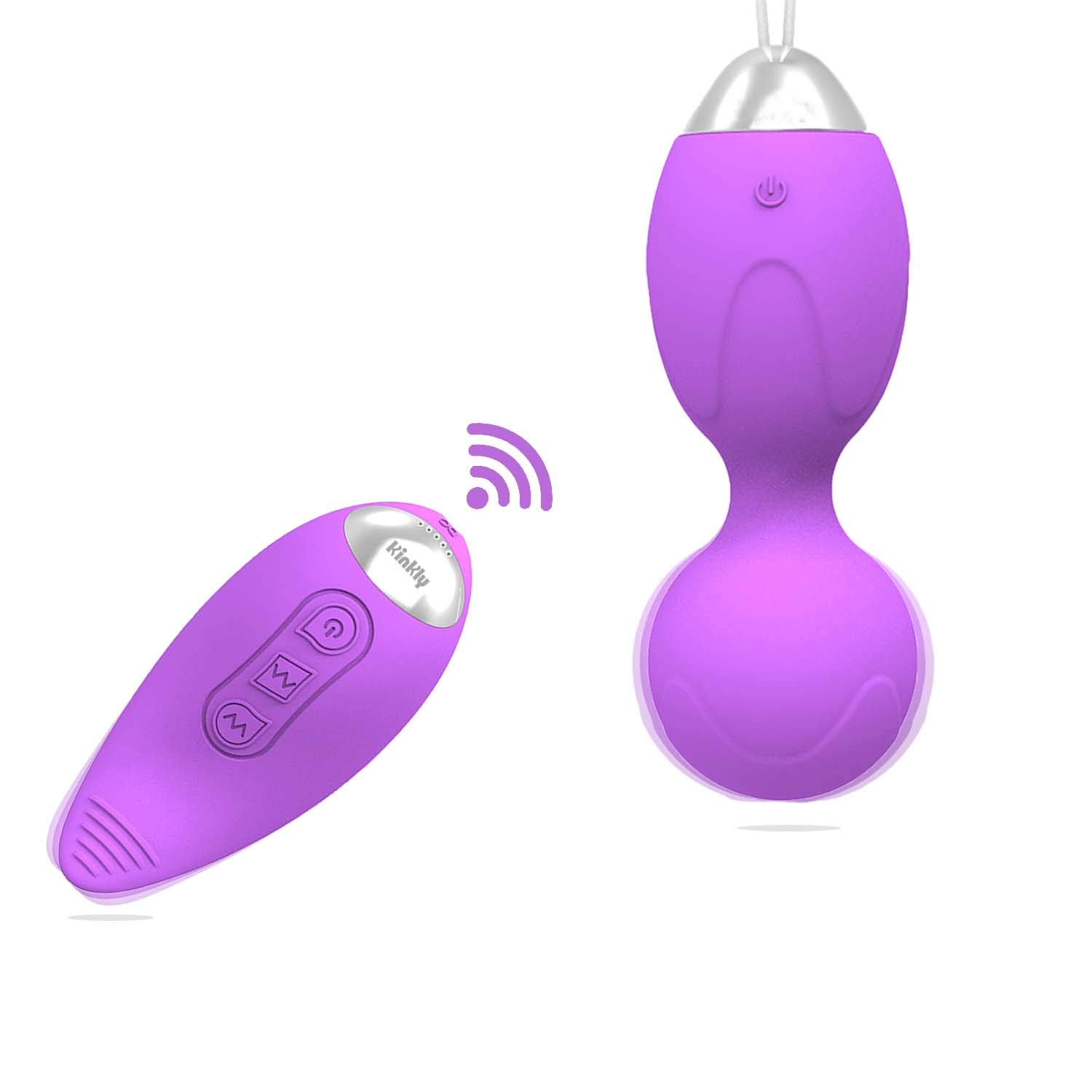 Liebeskugeln Vibration Silikon - Bullet Vibrator Für Sie Mit Fernbedienung, Beckenbodentraining Set Mit 10 Vibrationsprogrammen (Lila)
