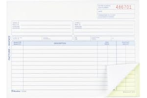 Blueline Invoices, 50 Numbered Carbonless Duplicates, Bilingual, 5-3/8" x 8" (DCB36)