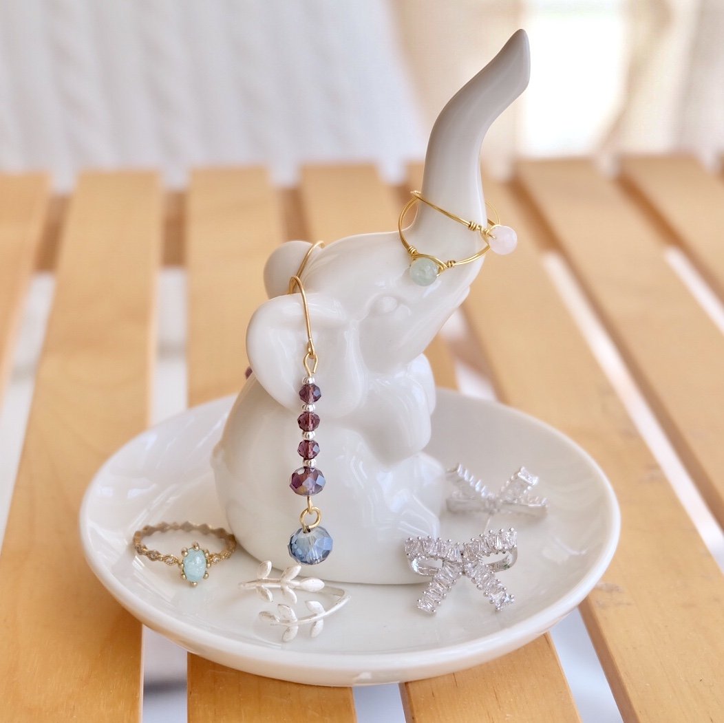 PUDDING CABIN PUDDING CABIN Elephant Gifts for Women Wedding Ring Holder Ring Dish Christmas Gifts for Women Mom Girls Aunt Sisters Engagement Bridal Shower Xmas Gifts, Birthday Gifts for Women
