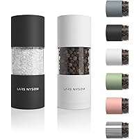 LARS NYSØM Stainless Steel Salt and Pepper Mills Set with Adjustable Ceramic Grinder 2 pieces I Design Spice Mills Set…