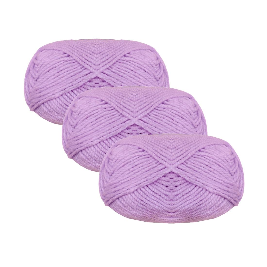 3 Units of 100 g - 120 Metres Yarn for Crochet, Knitting Yarn, Acrylic Yarn, Work Wool, Crochet Yarn, Knitting Wool (3, Lilac 165)