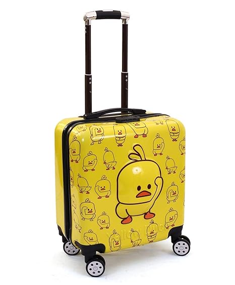 yellow hard luggage