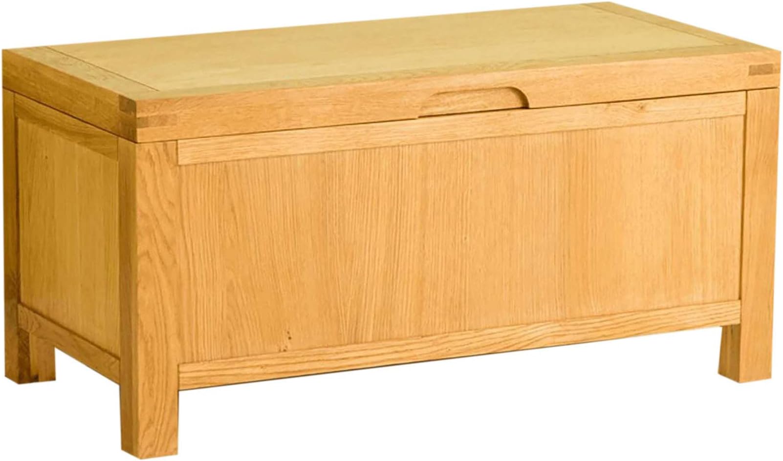 RoselandFurniture Abbey Waxed Blanket Box, Ottoman Shoe Storage Bench Chest | Large Solid Wooden Trunk or Toy Box for Bedroom, Hallway or Kids Room | Fully Assembled, W:87 x H:42.5cm