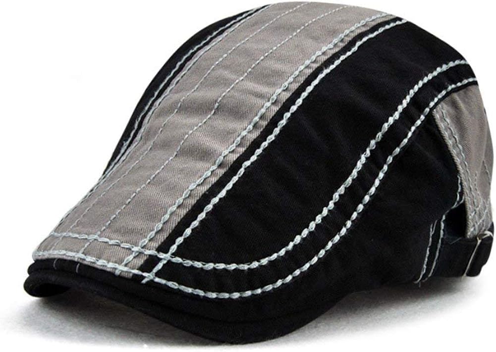 Men's Contrast Cap Flat Cap Beret Mens Comfortable Sizes Outdoor Hat