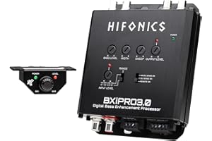 Hifonics BXIPRO3.0 Bass Enhancer, Digital Processor with Dash Mount Remote Control, Integration with Any Vehicle for Upgraded