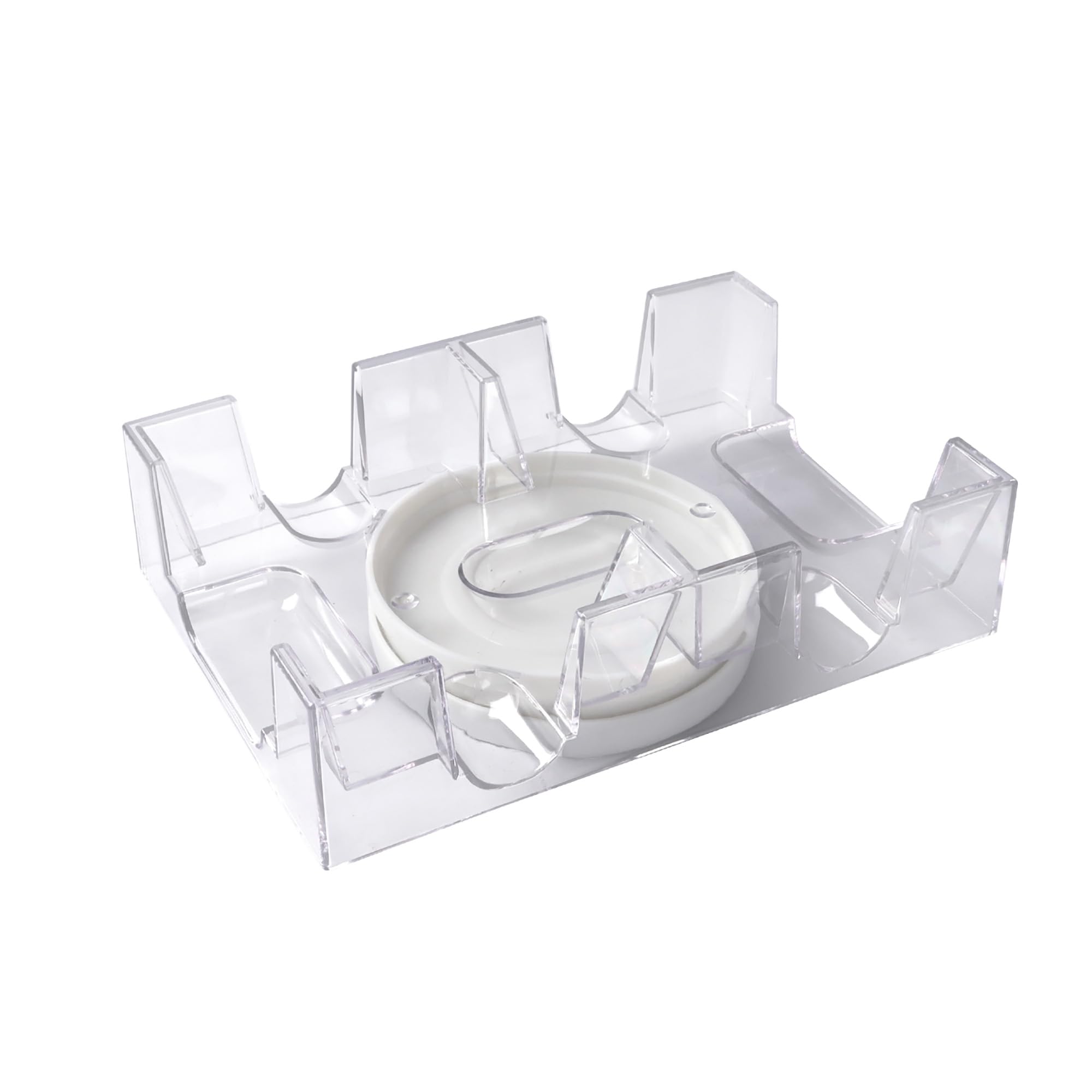 Photo 1 of GSE Games & Sports Expert 2-Deck Revolving Canasta Card Tray, Dual Deck 360° Rotating Playing Card Holder, Swivel Cards Holders for Hand & Foot, Rummy, UNO Games