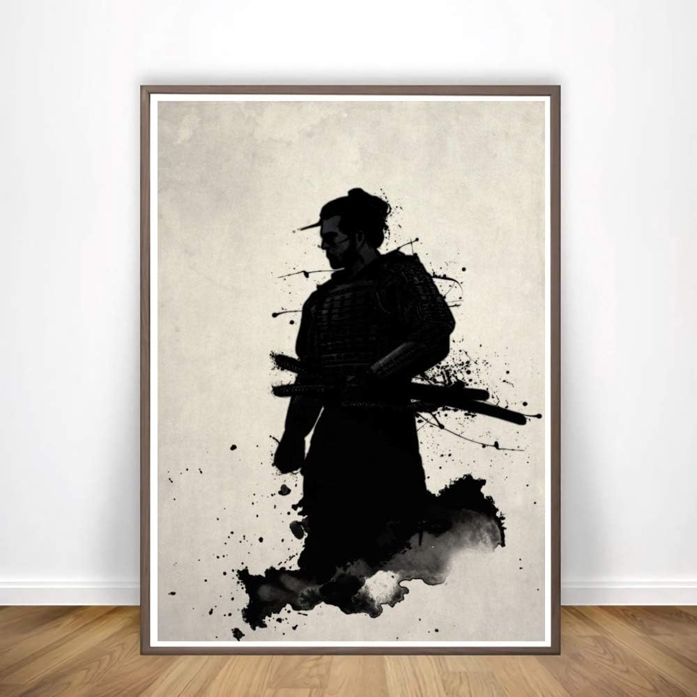 yhyxll Armored Samurai Posters and Prints Canvas Painting Wall Art Picture for Living Room Home Decor C 50x75cm