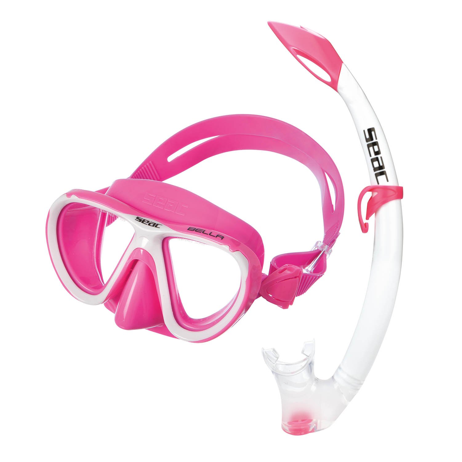 Seac Set Bella, diving mask and snorkel set for Kids, pink