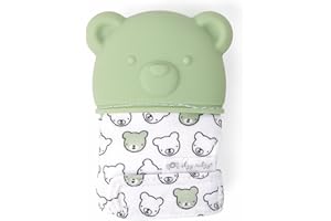 Itzy Ritzy Silicone Teething Mitt - Soothing Infant Teething Mitten with Adjustable Strap, Crinkle Sound & Textured Silicone 