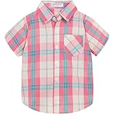 Mud Kingdom Little Boys Dress Shirts Short Sleeve Cute Summer