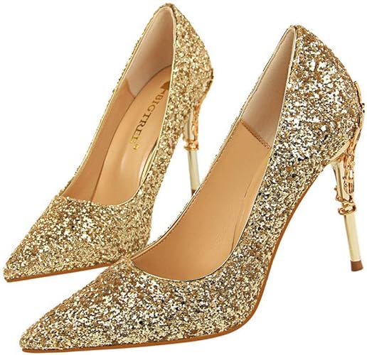 Amazon Trvelbett パンプス 痛くない 結婚式 レディース ポインテッドトゥパンプス シューズ キラキラ ウェディングシューズ ハイヒール ピンビール パーティー キャバ嬢 発表会 演奏会 ブライダルシューズ Trvelbett パンプス