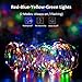 Pobon Solar String Lights Outdoor, 4 Colors Starry Lights 100 Led 33' Waterproof Copper Wire Fairy Ambiance Lighting with 2 Modes for Garden, Patio, Wedding, Christmas Party and Holiday Decoration