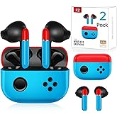Awaiymi 2 Pack Kids Adults Wireless Earbuds, Bluetooth 5.3 Touch Control Wireless Earbuds for Kids Adults with Charging Case,Ear Buds for Gifts