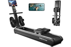 YPOO Rowing Machines for Home, Magnetic Row Machine Foldable, 16 Levels Quiet Resistance Rowing Machine with Dual Slide Rail, Folding Indoor Rowers Compact with Max 350lb Weight Capacity