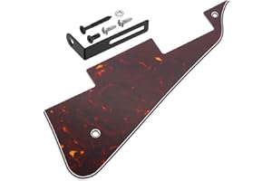 MECCANIXITY 4 Ply LP Guitar Pickguard, 2-Hole Electric Guitar Pickguard Scratch Plate with Black Chrome Bracket for Les Stand
