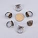 Pandahall 10pcs Antique Bronze Brass Adjustable Finger Ring Findings, Pad Ring Bases Perfect for Cabochons