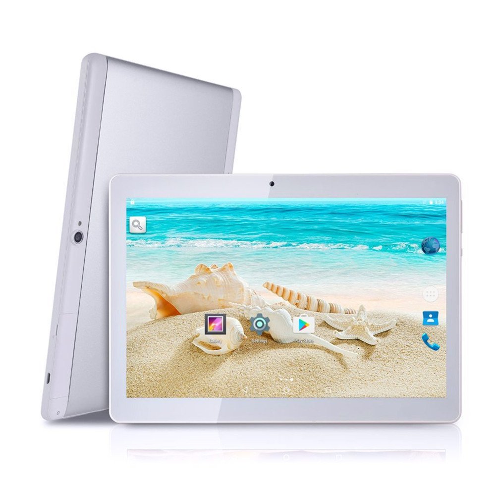 Android Tablet with Dual Sim Card Slots - YELLYOUTH 10 inch Octa Core 4GB RAM 64GB ROM Tablet PC 3G GSM Phone Call GPS WiFi Bluetooth YY-107S - Silver by YELLYOUTH