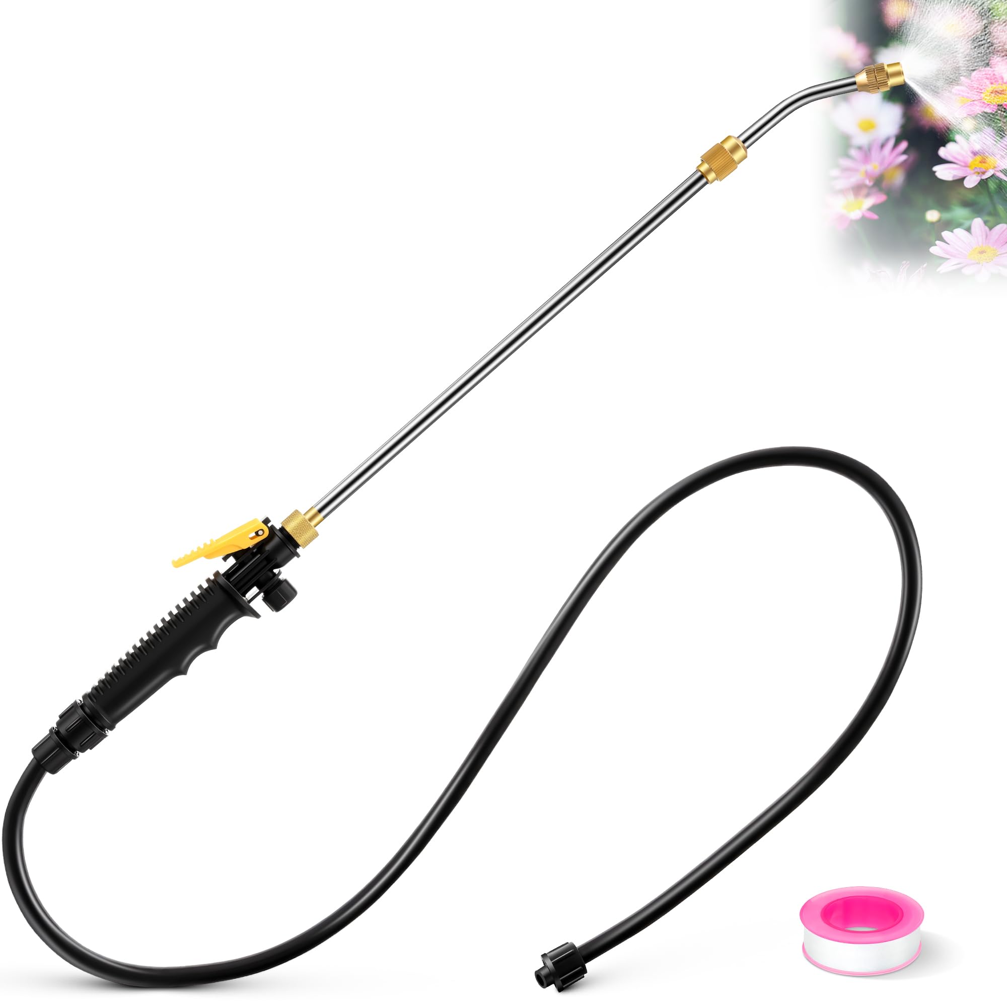 Photo 1 of Enhon Replacement Sprayer Wand Compatible with Ryobi P2803 P2800, Retractable 29" Stainless Steel Pump Action Pressure Sprayer with Adjustable Nozzle, Trigger Wand & Hose