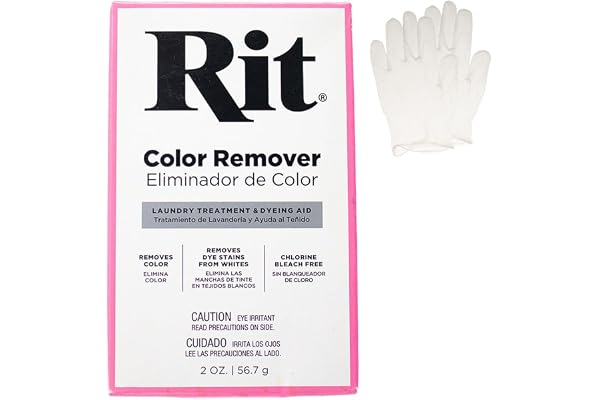 All Purpose Concentrated Rit Dye Powder Single Pack with Plastic Gloves for Clothing, Décor, and Crafts – Color Remover