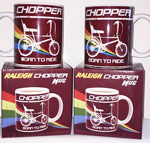 Raleigh Chopper Mug - Bike Cycle Fun Novelty Office Desk Gift - Born to Ride - Set of 2