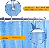 WELTRXE Shower Curtain Mould Proof Mildew Resistant 183x183cm Blue Pebble EVA view 4
