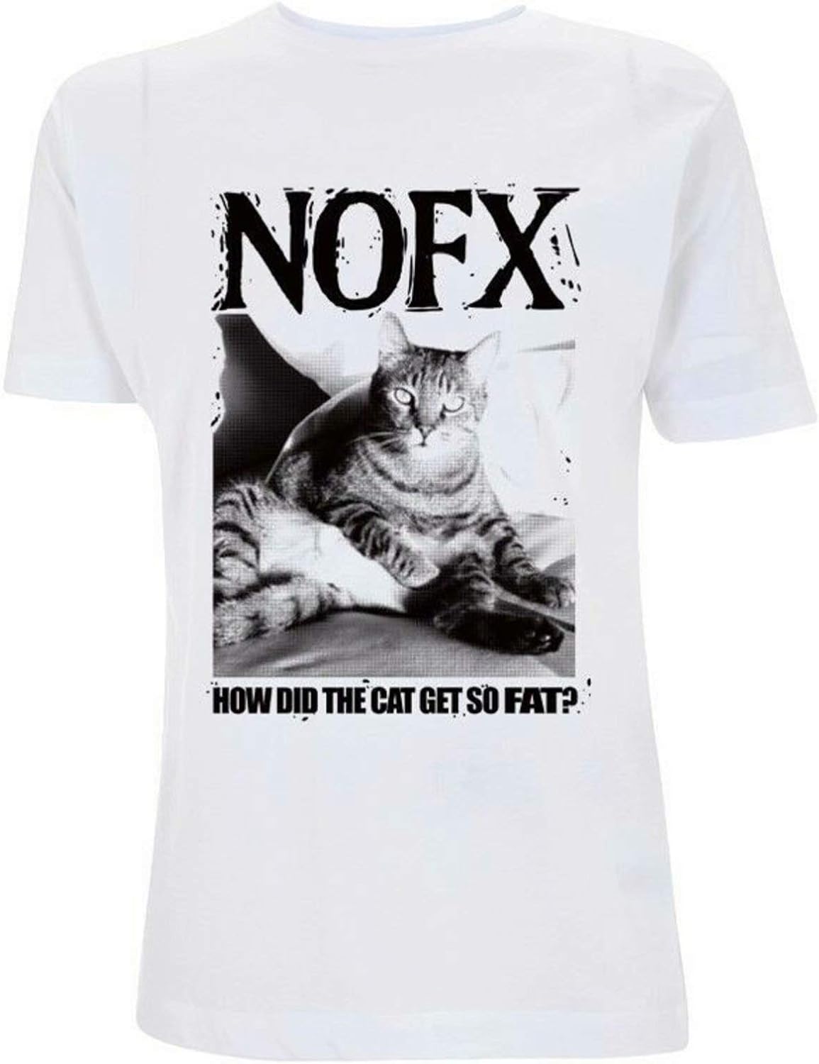 NOFX How Did The Cat Get So Fat Men's White TShirt Amazon.de