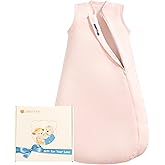 usbettas 1.0 Tog 2.5 Tog Baby Sleep Sack, 100% Cotton Baby Sleeping Bag 3-24M, 2-Way Zipper Baby Wearable Blanket