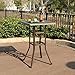 PHI VILLA Cast Aluminum Outdoor Patio Bar Tables, Outdoor Frosted Surface Square Bar Height Bistro Table - 42