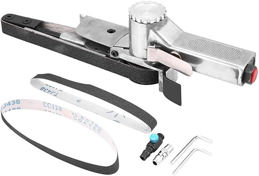 Qiilu 20mm Máquina de correa neumática, Herramienta neumática Lijadora de banda de aire