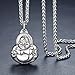 Aoiy Men's Stainless Steel Large Buddha Pendant Necklace, 24