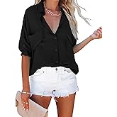 Breezy Lane Button Down Shirt for Women Beach Cover Up Long Sleeve Blouses